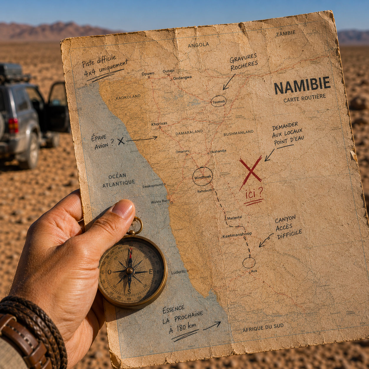jeu de piste et chasse au trésor en Namibie