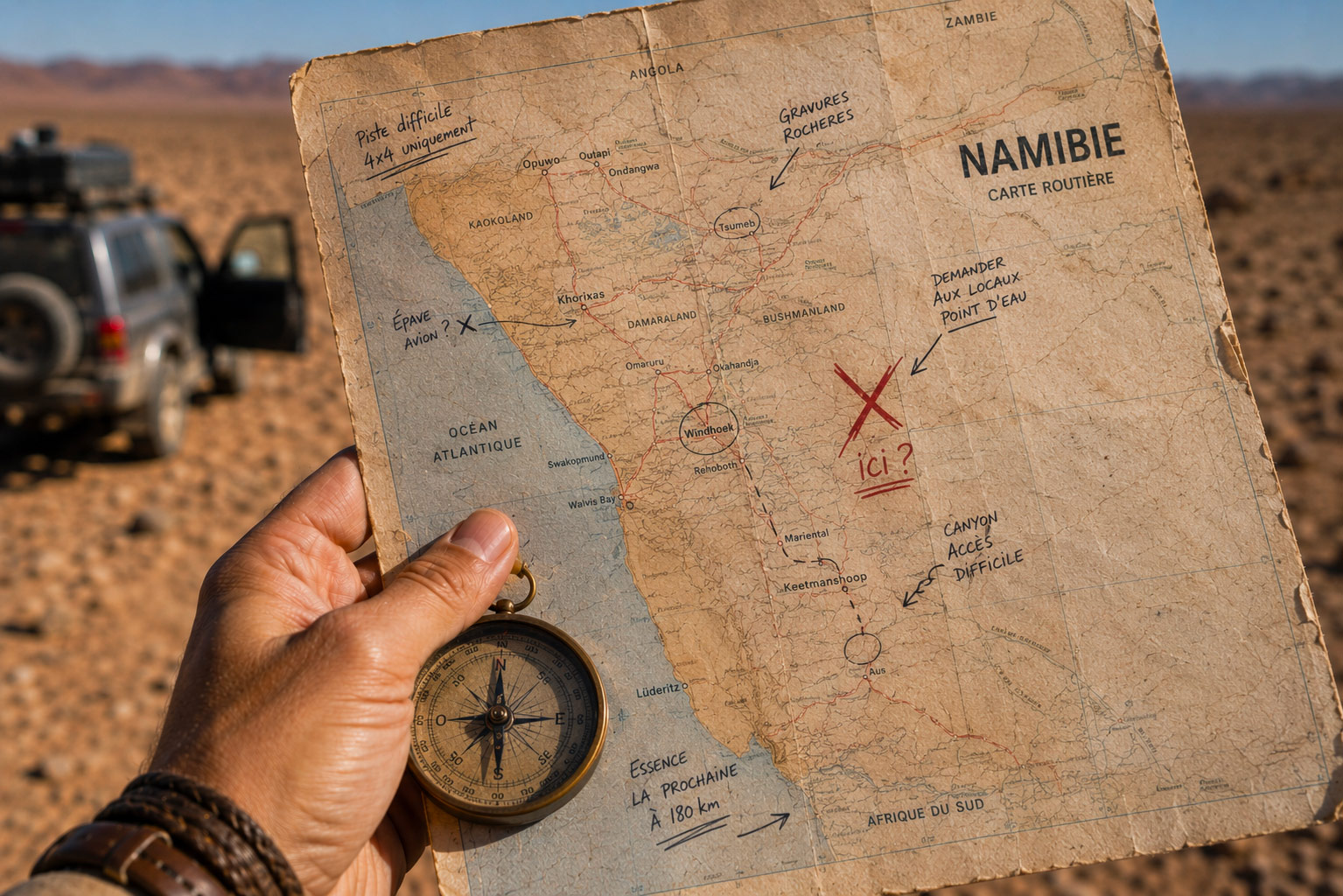 jeu de piste et chasse au trésor en Namibie